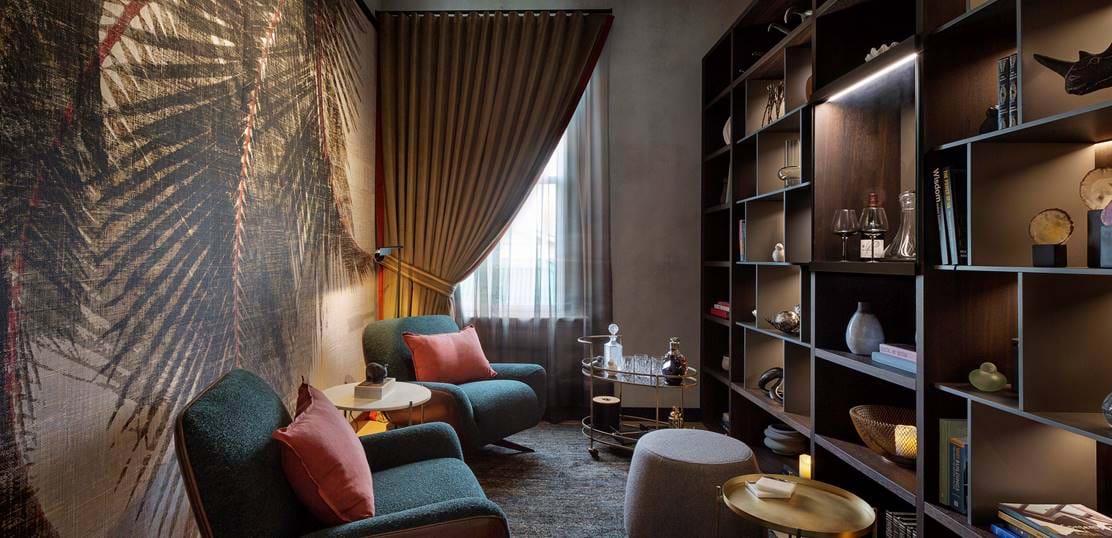Luxury lounge setting at Hotel Fitzroy
